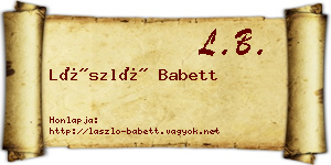 László Babett névjegykártya