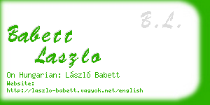 babett laszlo business card