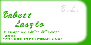 babett laszlo business card